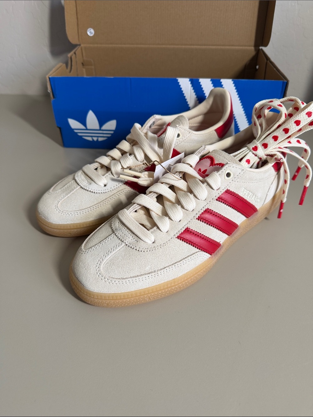 Adidas Originals Handball Spezial Valentines Red & Cream Shoes SZ 9 New in box